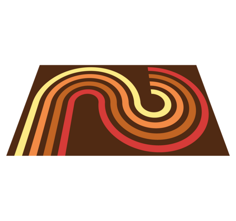 Βινταζέ χαλί από βινύλιο ρετρό ρίγες - TenStickers