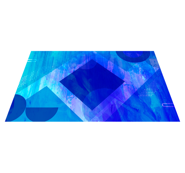 Μινιμαλιστικό χαλί από βινύλιο μπλε γεωμετρικά μοτίβα - TenStickers