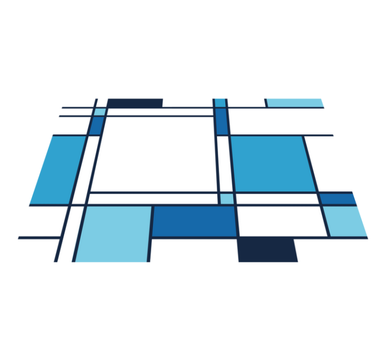 σκανδιναβικό στυλ μπλε τετράγωνα σκανδιναβικό χαλί βινυλίου - TenStickers