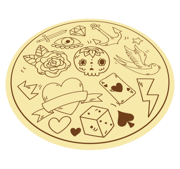 χαλί εφηβικής κρεβατοκάμαρας σύμβολα τατουάζ - TenStickers