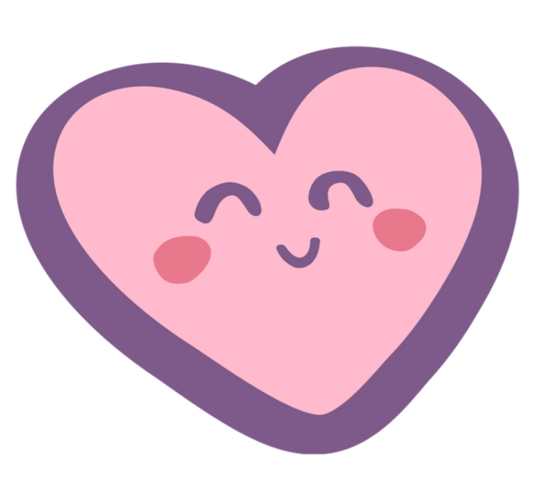 παιδικό χαλί δαπέδου χαρούμενο σχήμα καρδιάς - TenStickers