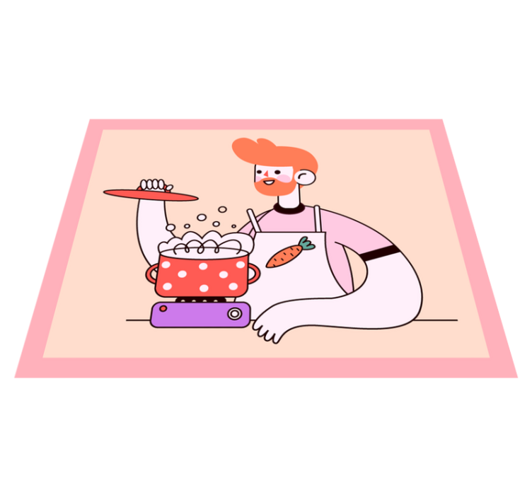 χαλιά κουζίνασ κοκκινομάλλης άντρας που μαγειρεύει - TenStickers