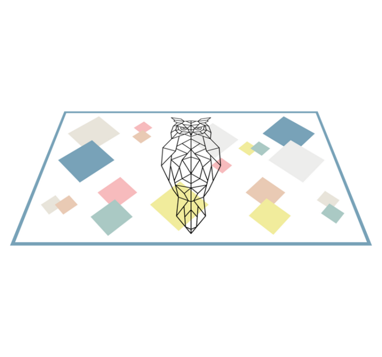 κουκουβάγια εκτύπωση σε γεωμετρικά σχήματα σκανδιναβικό βινύλιο χ - TenStickers