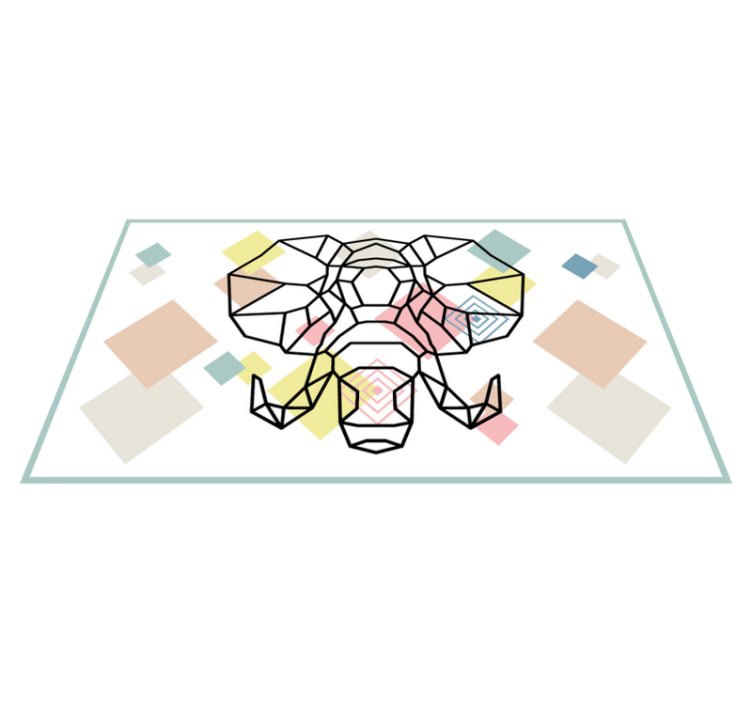 ελέφαντα γεωμετρικό σχήμα σκανδιναβικό χαλί βινυλίου - TenStickers