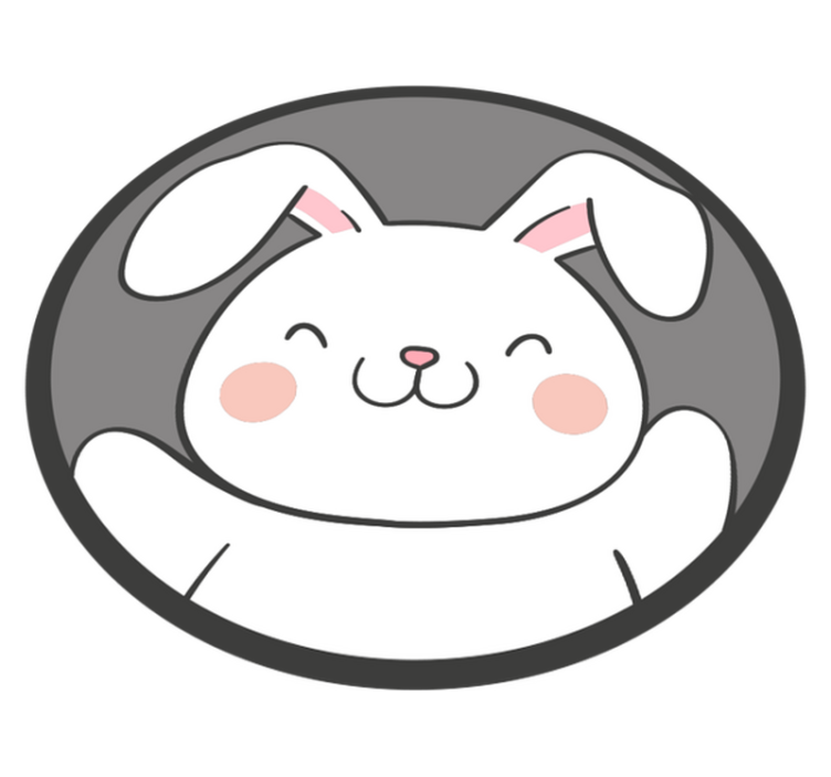 παιδικό χαλί δαπέδου σχέδιο λευκού λαγουδάκι - TenStickers