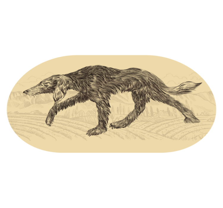 παλιά κουρασμένα πλακάκια δαπέδου κουζίνας σκυλιών - TenStickers