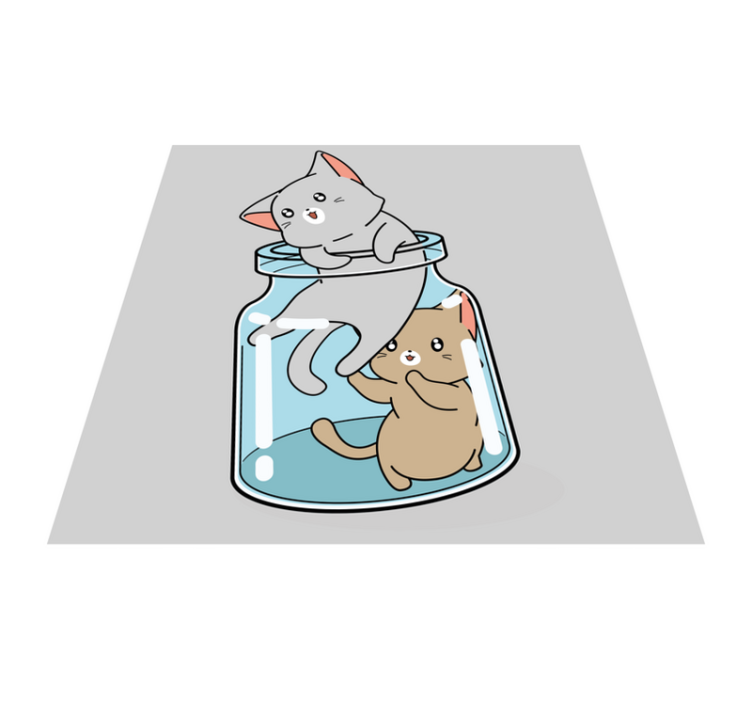 χαλί κρεβατοκάμαρας με δύο γάτες - TenStickers