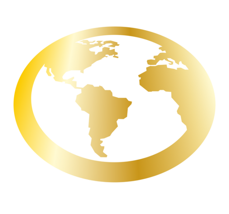 χαλί παγκόσμιου χάρτη μοτίβο χρυσής σφαίρας - TenStickers