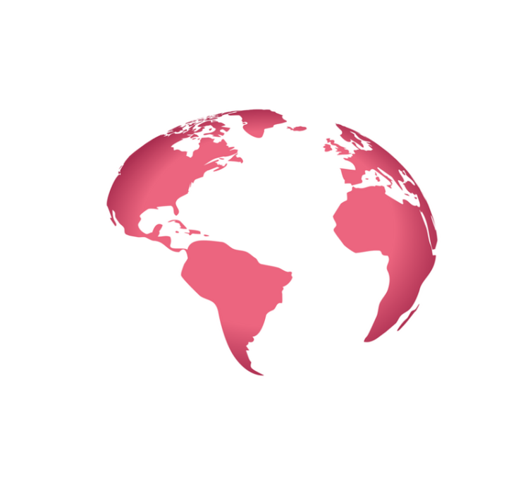 χαλί παγκόσμιου χάρτη ροζ χάρτης της υδρόγειου σφαίρας - TenStickers