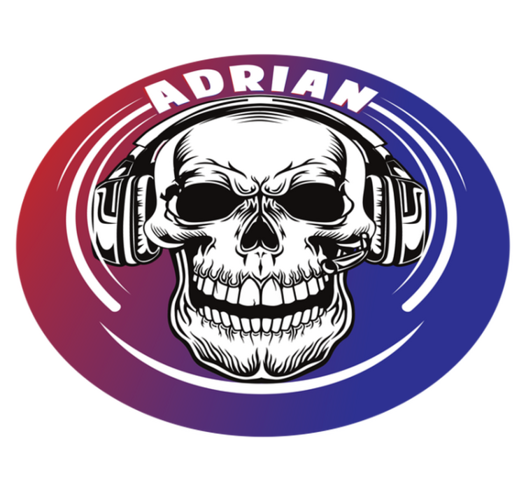 χαλί εφηβικής κρεβατοκάμαρας προσαρμοσμένα ακουστικά κρανίου - TenStickers