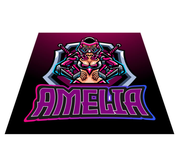 χαλί εφηβικής κρεβατοκάμαρας ηρωίδα παιχνιδιών με όνομα - TenStickers