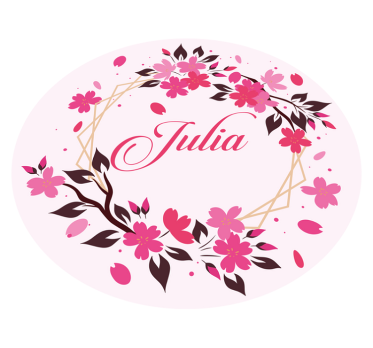 χαλί κρεβατοκάμαρας βοτανικό στέμμα με όνομα - TenStickers