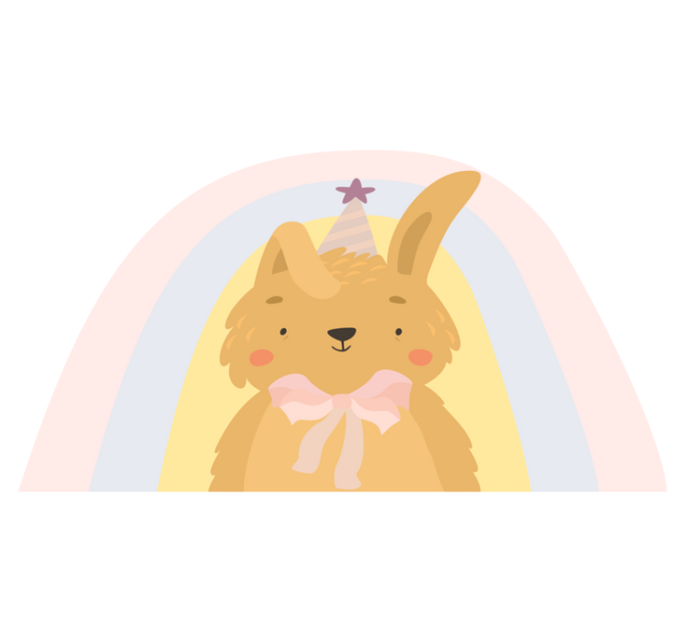 γενέθλια κουνέλι πορτρέτο κουβέρτα ζώων - TenStickers