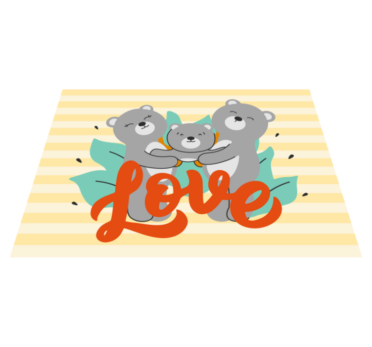 παιδικό χαλί δαπέδου αγάπη για την οικογένεια της αρκούδας - TenStickers