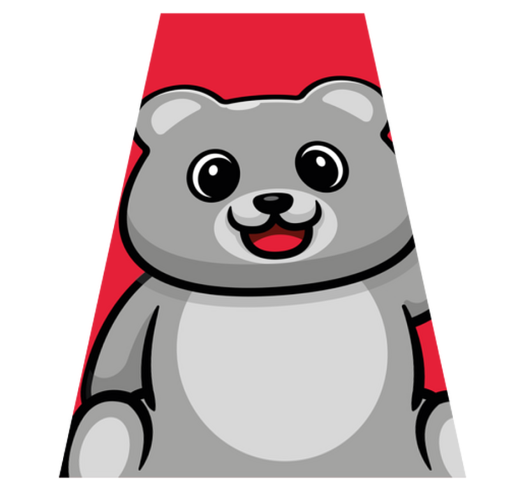 παιδικό χαλί δαπέδου χαρούμενο πρόσωπο αρκούδας - TenStickers