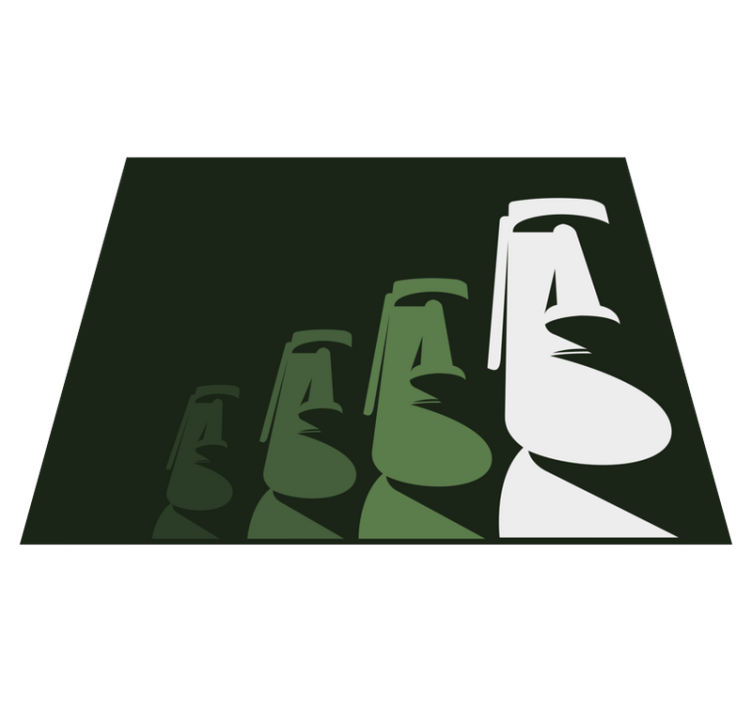 xαλί σαλονιού περίγραμμα αγαλμάτων Μοάι - TenStickers