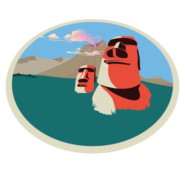 το ηφαίστειο κάνει ένα ταξίδι σε χαλί βινυλίου της Χιλής φύσης - TenStickers