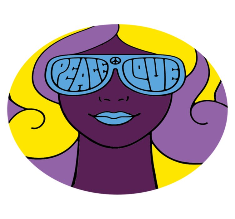 χαλί εφηβικής κρεβατοκάμαρας εικονίδιο ειρήνης αγάπης - TenStickers