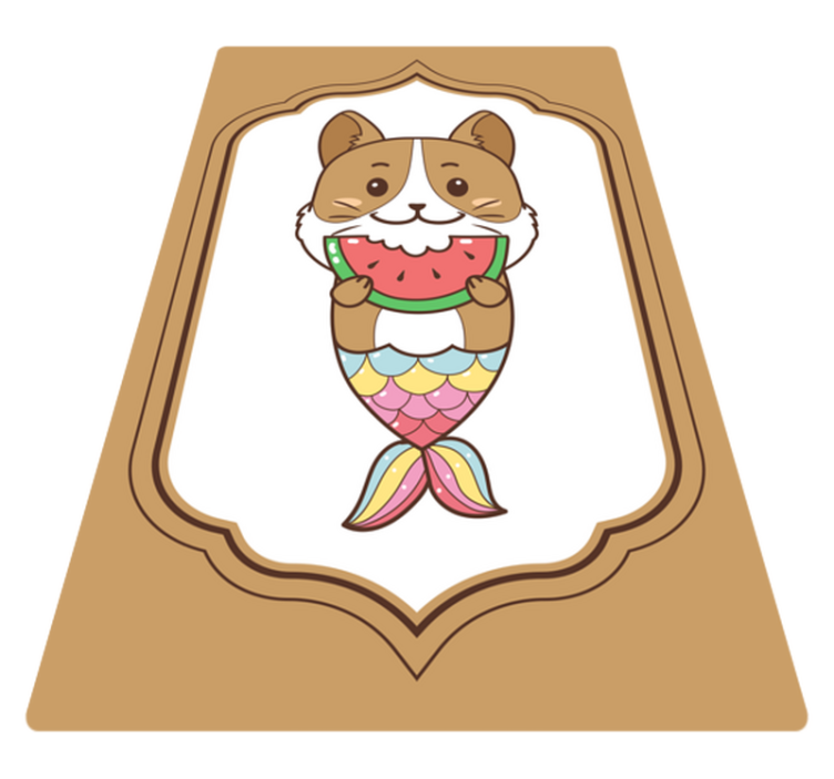 γοργόνα γάτα τρώει πλακάκια δαπέδου καρπούζι - TenStickers