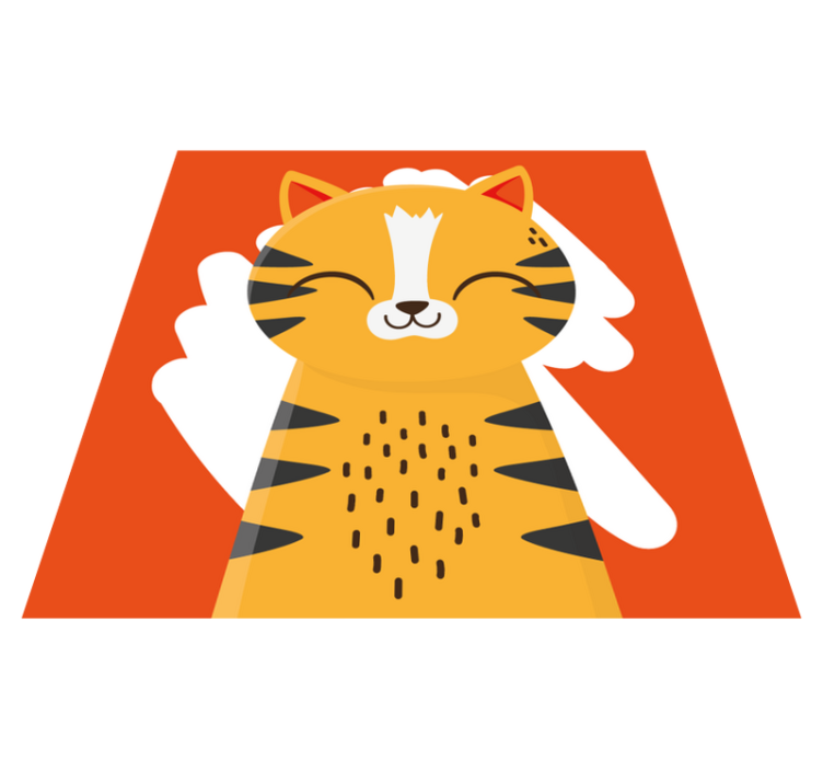 Βινυλιακό χαλί νηπιαγωγείου σχέδιο χαρούμενης τίγρης - TenStickers