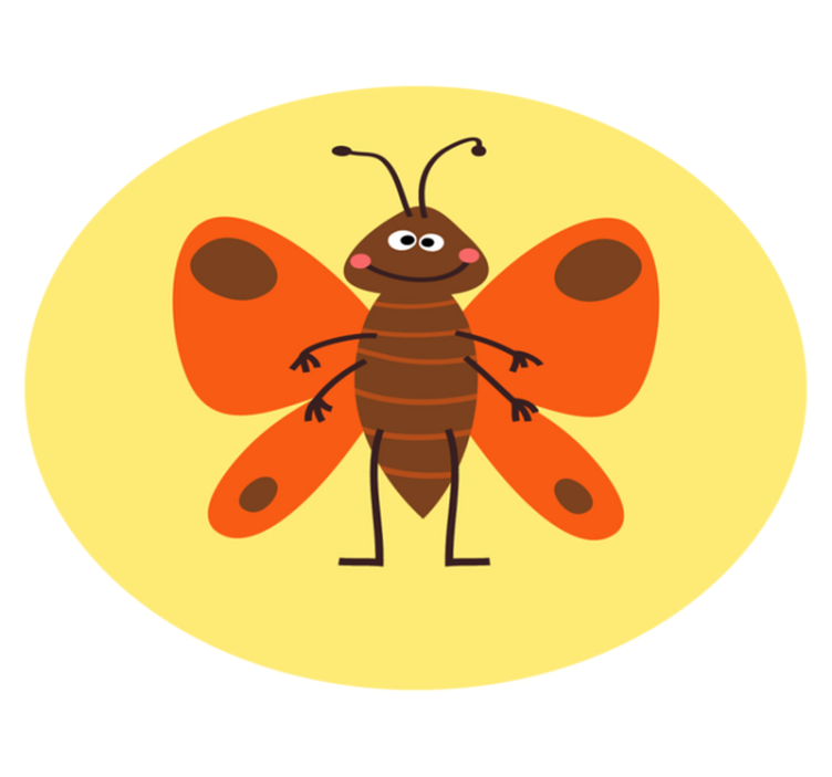 αστείο χαλί κρεβατοκάμαρας με καφέ πεταλούδα - TenStickers