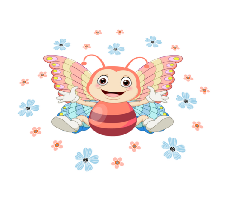 χαριτωμένη πεταλούδα που κάθεται κουβέρτα ζώων - TenStickers