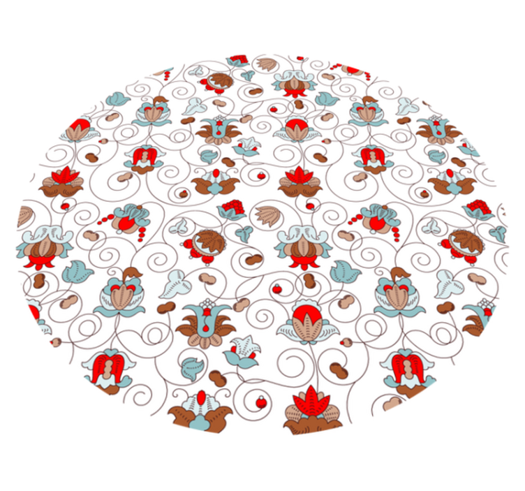 Χαλί βινυλίου με λουλούδια κυκλικός βοτανικός σπείρα - TenStickers