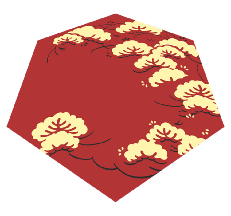 xαλί βινυλίου με λουλούδια λουλουδάτο μοτίβο σύννεφων - TenStickers