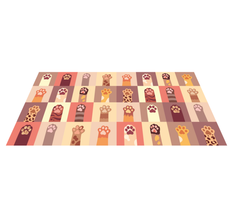 γάτα ποδιών γελοιογραφία χαλί ζώων - TenStickers