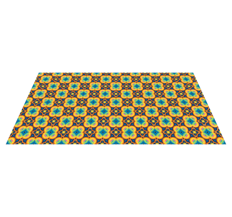 κίτρινο και μπλε ανατολίτικο χαλί υφής boho - TenStickers