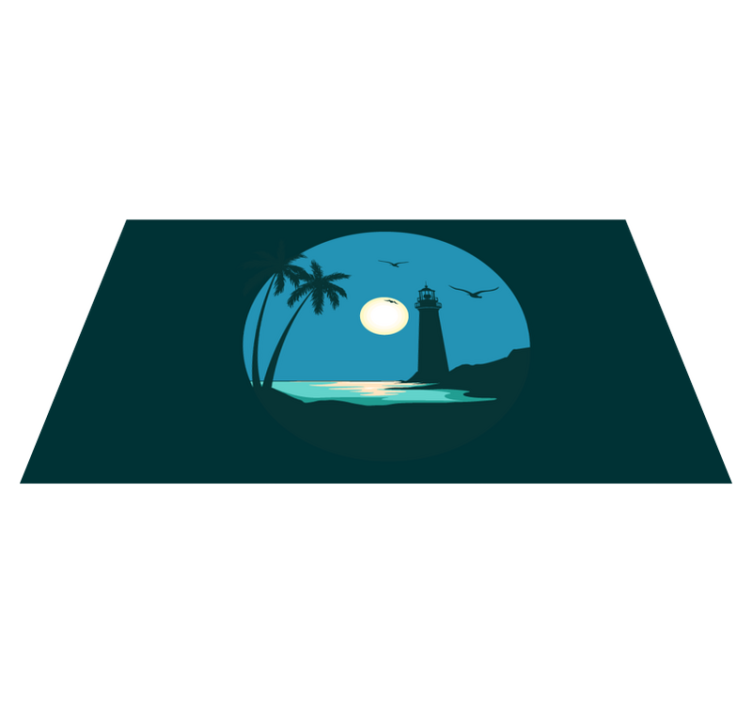 χαλί φύσης σκηνή παράκτιου φάρου - TenStickers