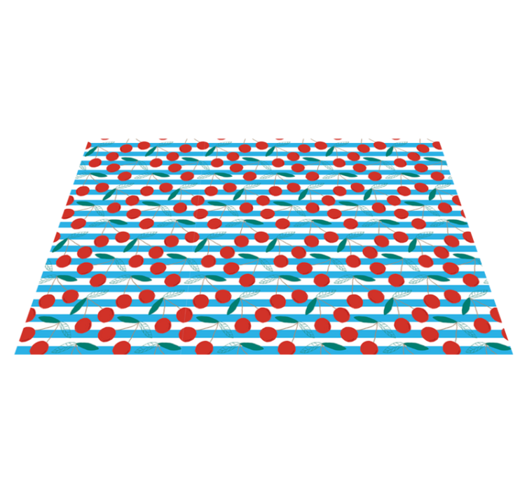 κεράσι μοτίβο με μπλε λωρίδα πατάκι - TenStickers