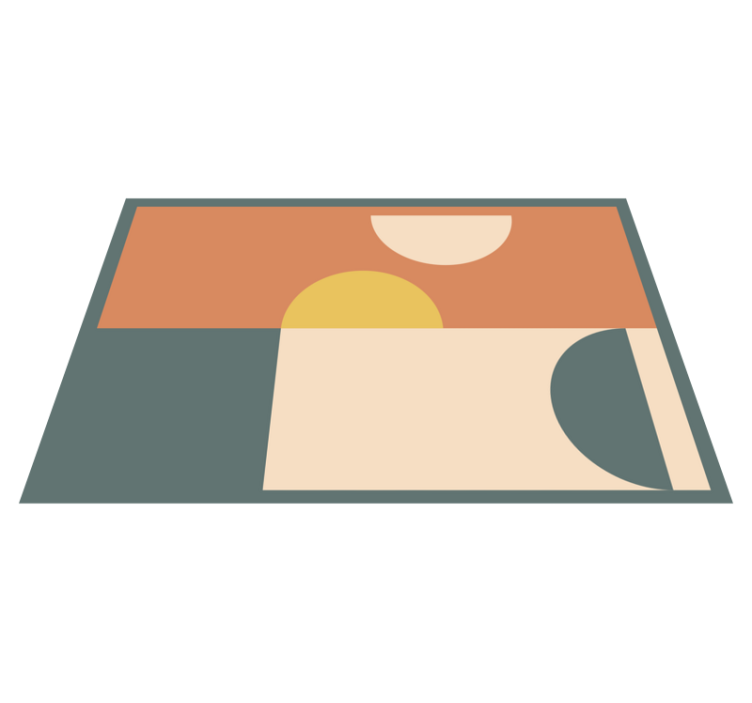 ημι-κύκλοι και ορθογώνια γεωμετρικά χαλιά - TenStickers