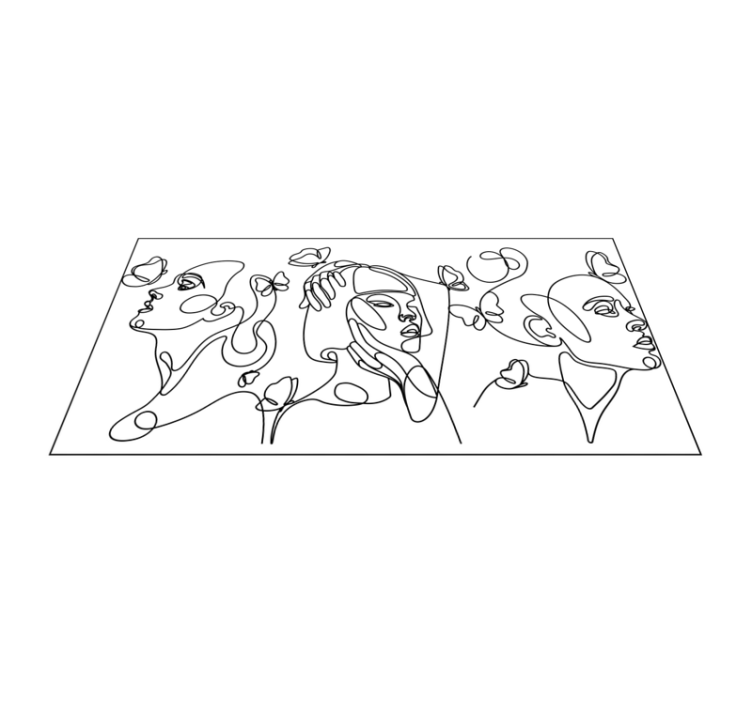 μοντέρνο χαλί πρόσωπα τέχνης εκτός χρονοδιαγράμματος - TenStickers