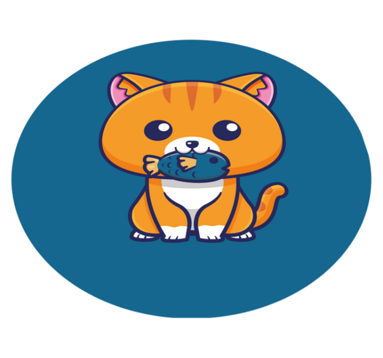 xαλί με εκτύπωση ζώου γελοιογραφία κύκλο αιλουροειδών - TenStickers