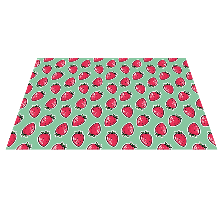 χρωματιστό μοτίβο φράουλας σε πράσινο χαλί δαπέδου - TenStickers