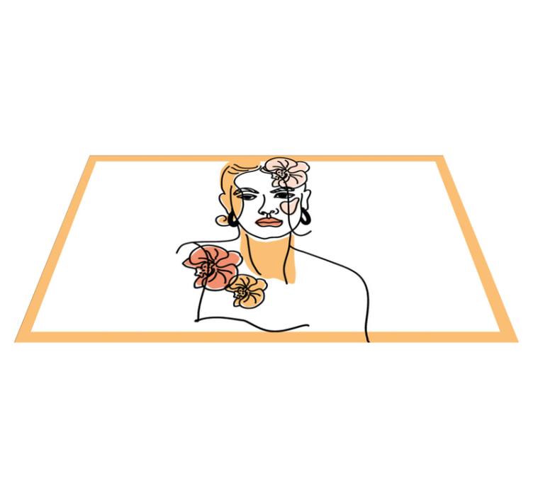 μοντέρνο χαλί κομψό λουλουδάτο πορτρέτο - TenStickers