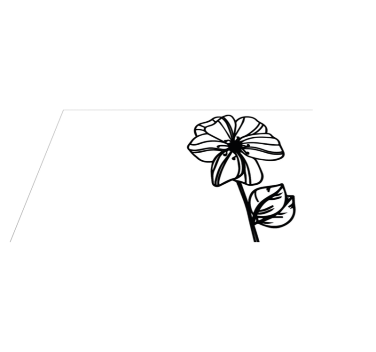 xαλί βινυλίου με λουλούδια κομψό ασπρόμαυρο σχέδιο - TenStickers