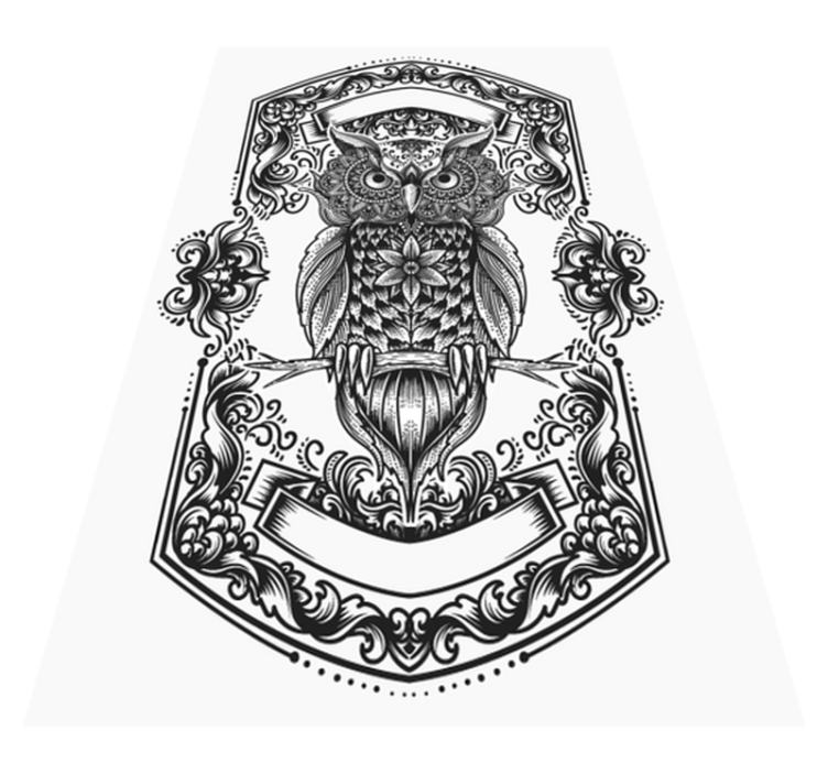 χαλί μάνταλα περίπλοκο μοτίβο κουκουβάγιας - TenStickers