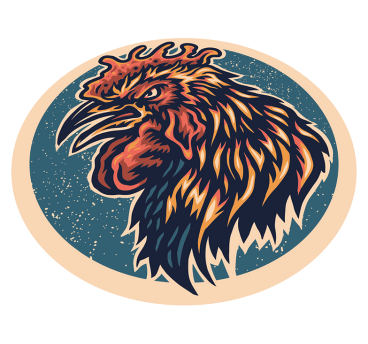 χαλί εφηβικής κρεβατοκάμαρας εικονογράφηση κεφαλιού κόκορα - TenStickers