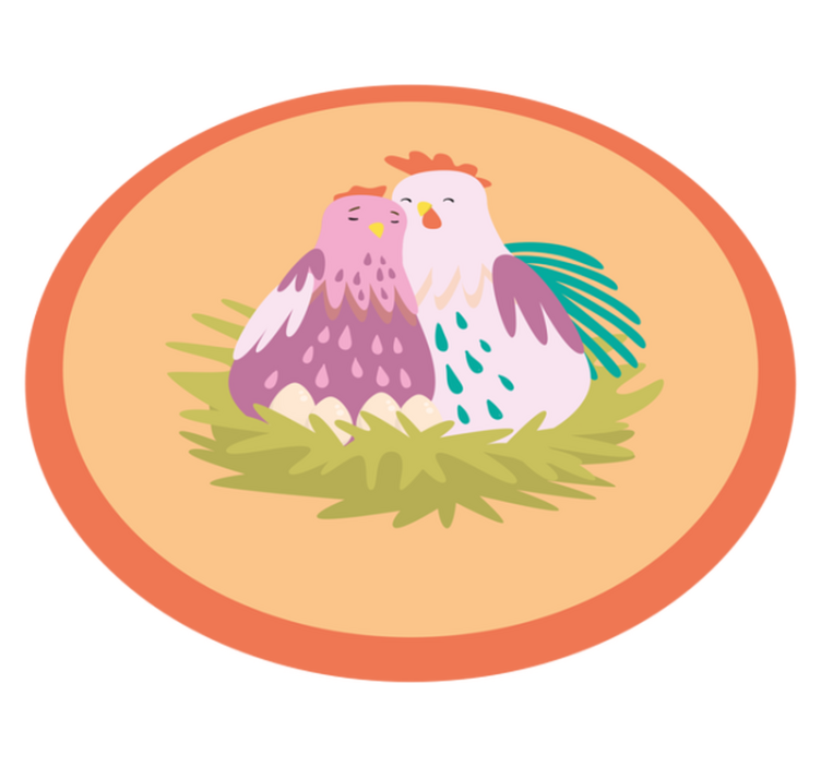 κυκλικό χαλί γοητευτικοί φτερωτοί φίλοι - TenStickers