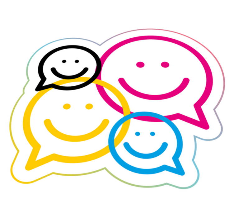 χαλί εφηβικής κρεβατοκάμαρας συλλογή χαμογελαστών προσώπων - TenStickers