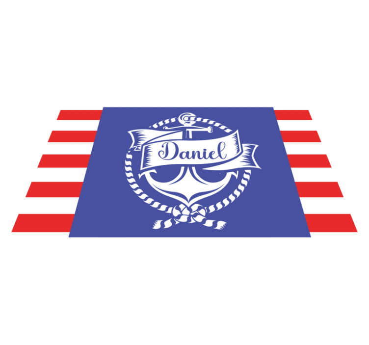Βινυλιακό χαλί με όνομα σχέδιο ναυτικής άγκυρας - TenStickers