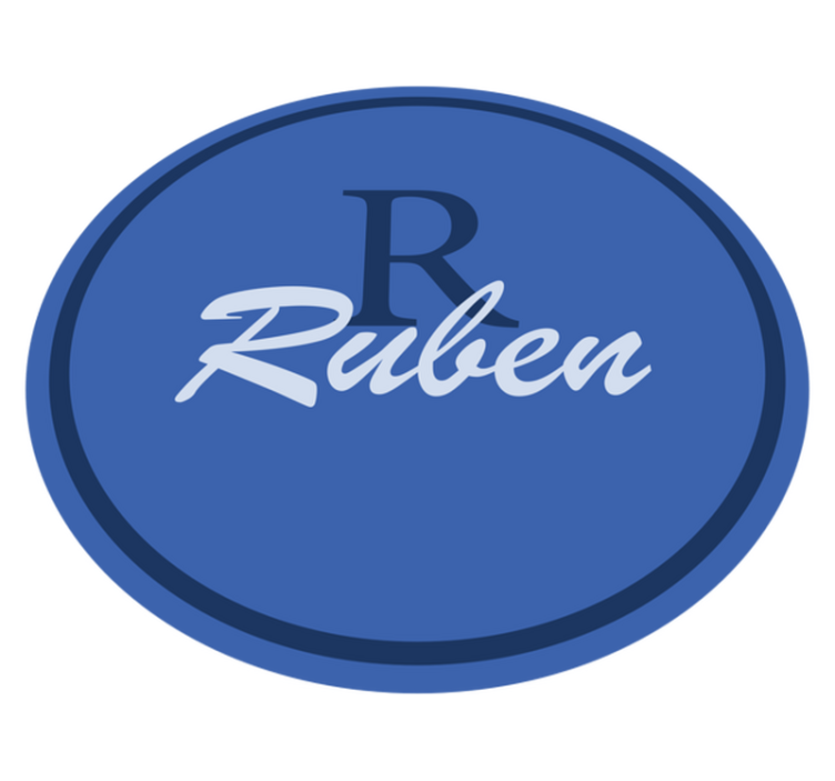 μπλε φόντο με αρχικό εξατομικευμένο χαλάκι - TenStickers