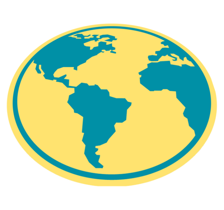 κυκλικό χαλί γεωγραφικός παγκόσμιος χάρτης - TenStickers