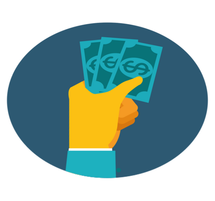 μοκέτα βινυλίου χέρι που κρατά μετρητά - TenStickers