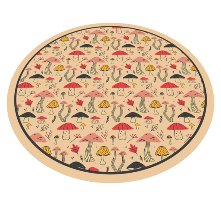 πολύχρωμα κομψά μανιτάρια πλακάκια δαπέδου κουζίνας - TenStickers