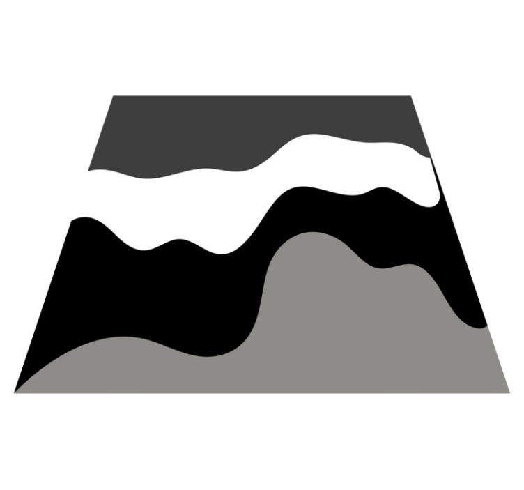 Μινιμαλιστικό χαλί από βινύλιο κυματιστά μοτίβα αντίθεσης - TenStickers