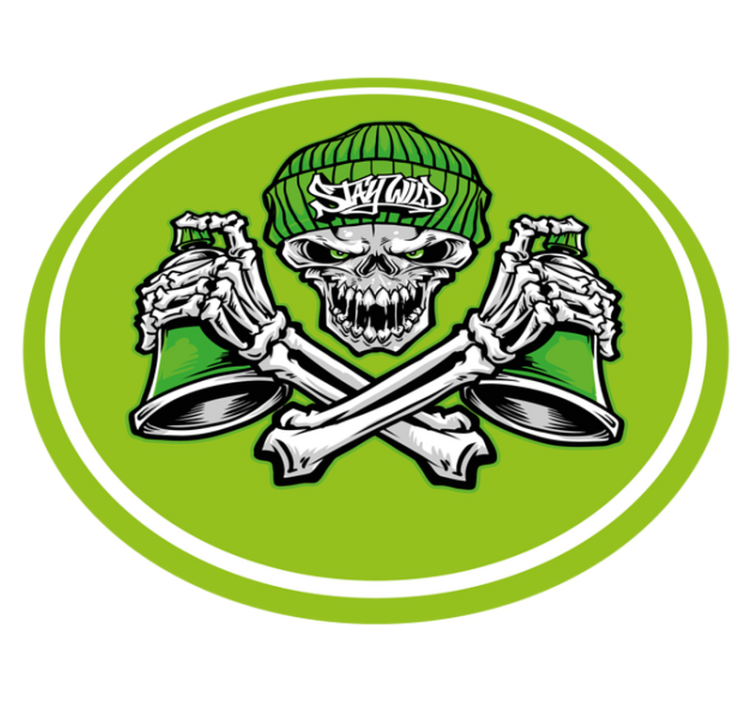 κυκλικό χαλί κρανίο και ποτά - TenStickers