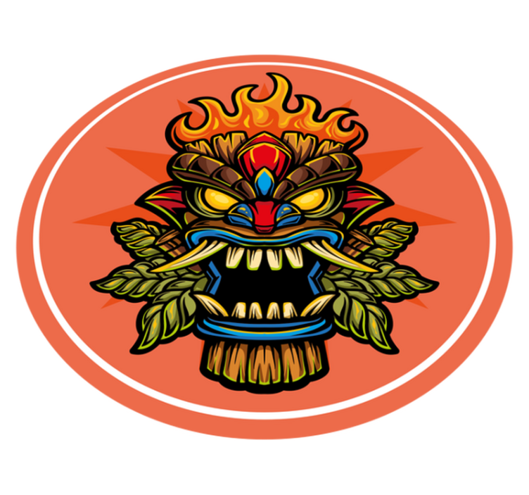 χαλί εφηβικής κρεβατοκάμαρας μάσκα tiki - TenStickers